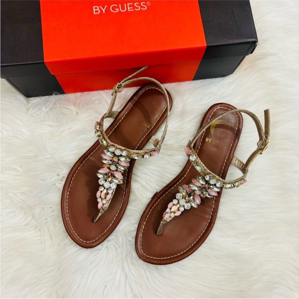 Guess Pink Crystal Embellished Sandals